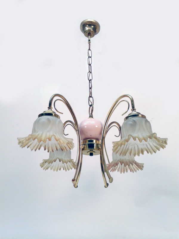 lampara techo 4tulipas metal ceramica 30-70x42x42 1u